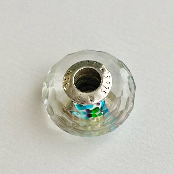 Pandora Tropical Sea Glass Faceted Murano Charm - Picture 5 of 6